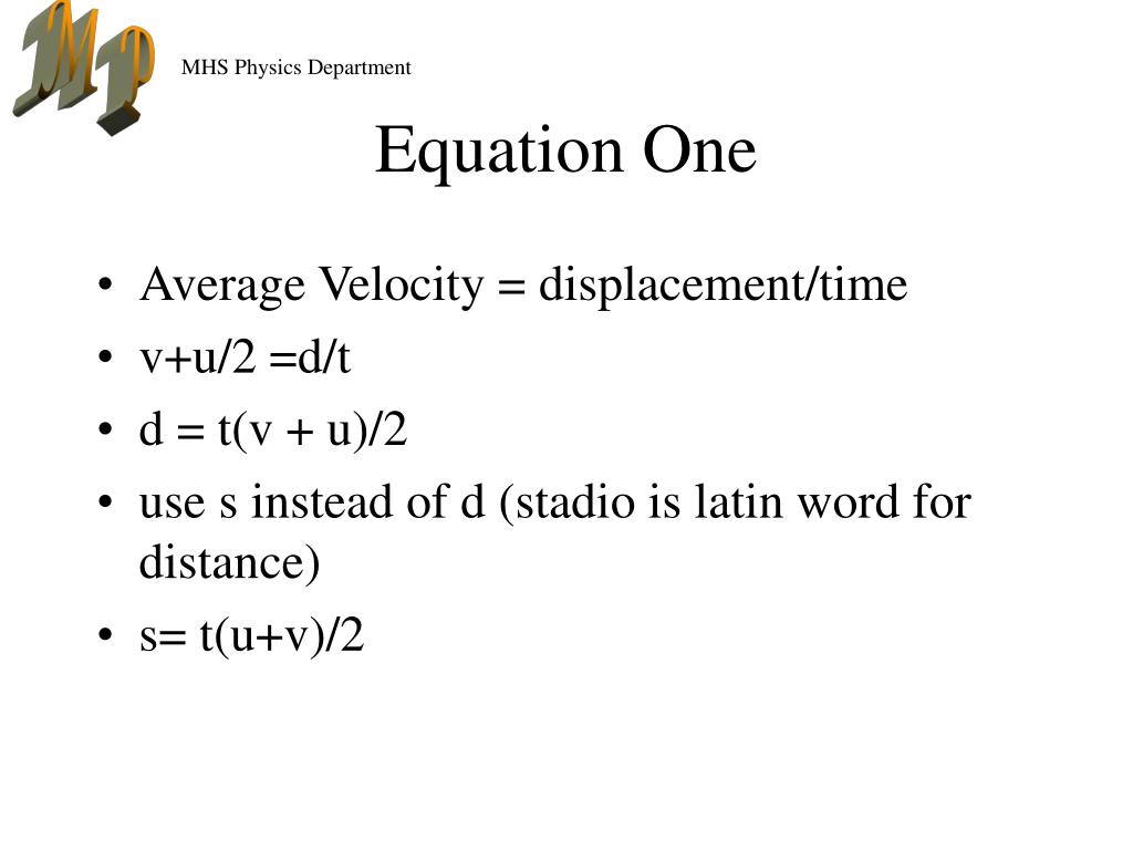 Spice of Lyfe Physics Equation For Average Velocity
