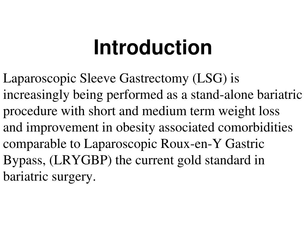 PPT Sleeve Gastrectomy as the Primary Procedure PowerPoint