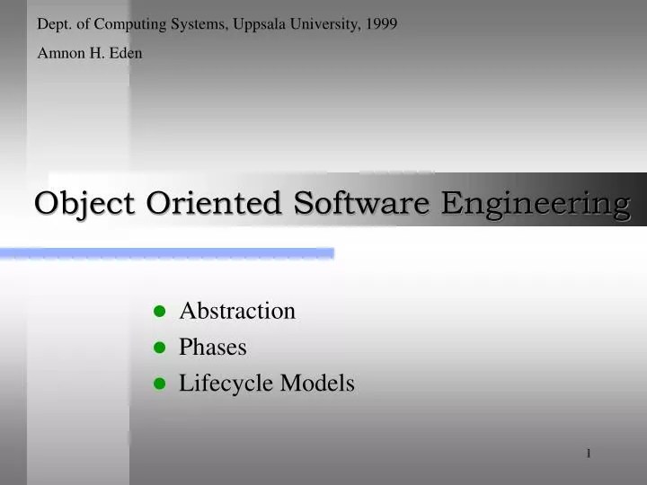 PPT Object Oriented Software Engineering PowerPoint Presentation
