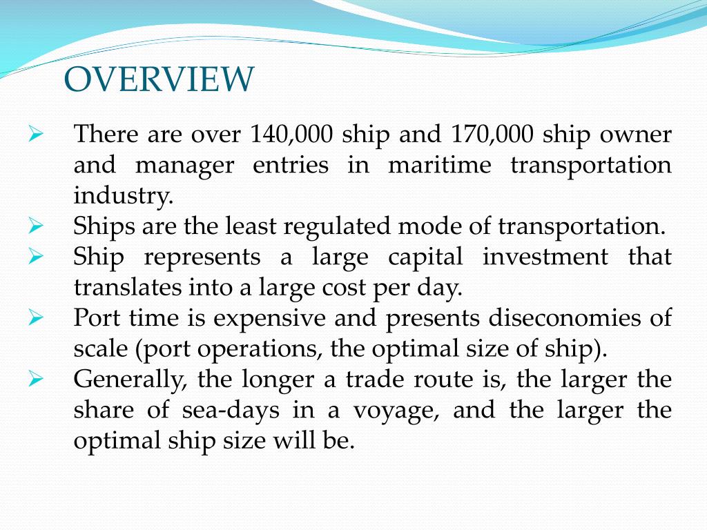 PPT MARITIME TRANSPORTATION MANAGEMENT PowerPoint Presentation, free