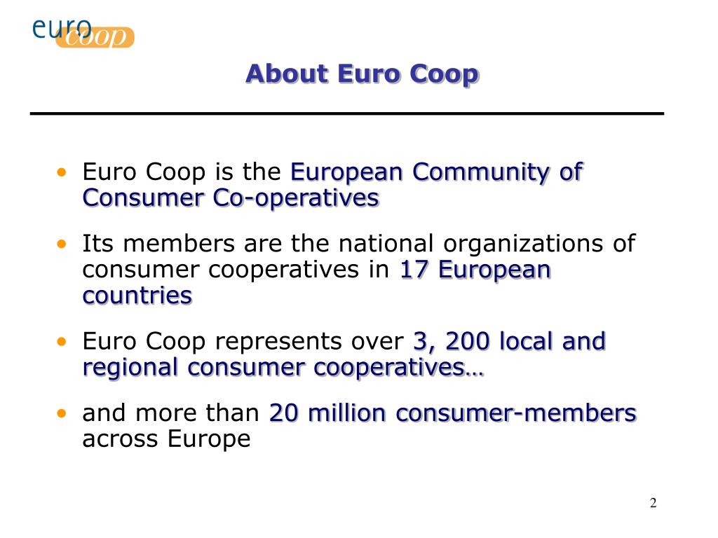 PPT Consumers Cooperatives and REACH Javier Calvo, Policy Officer