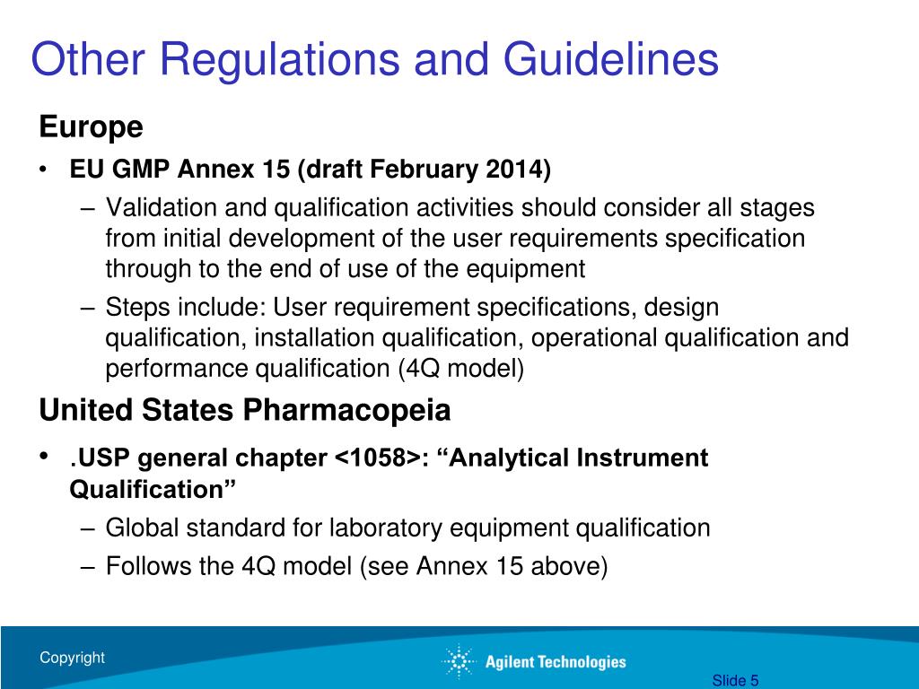 PPT US & EU GMP Guidelines on Analytical Instrument