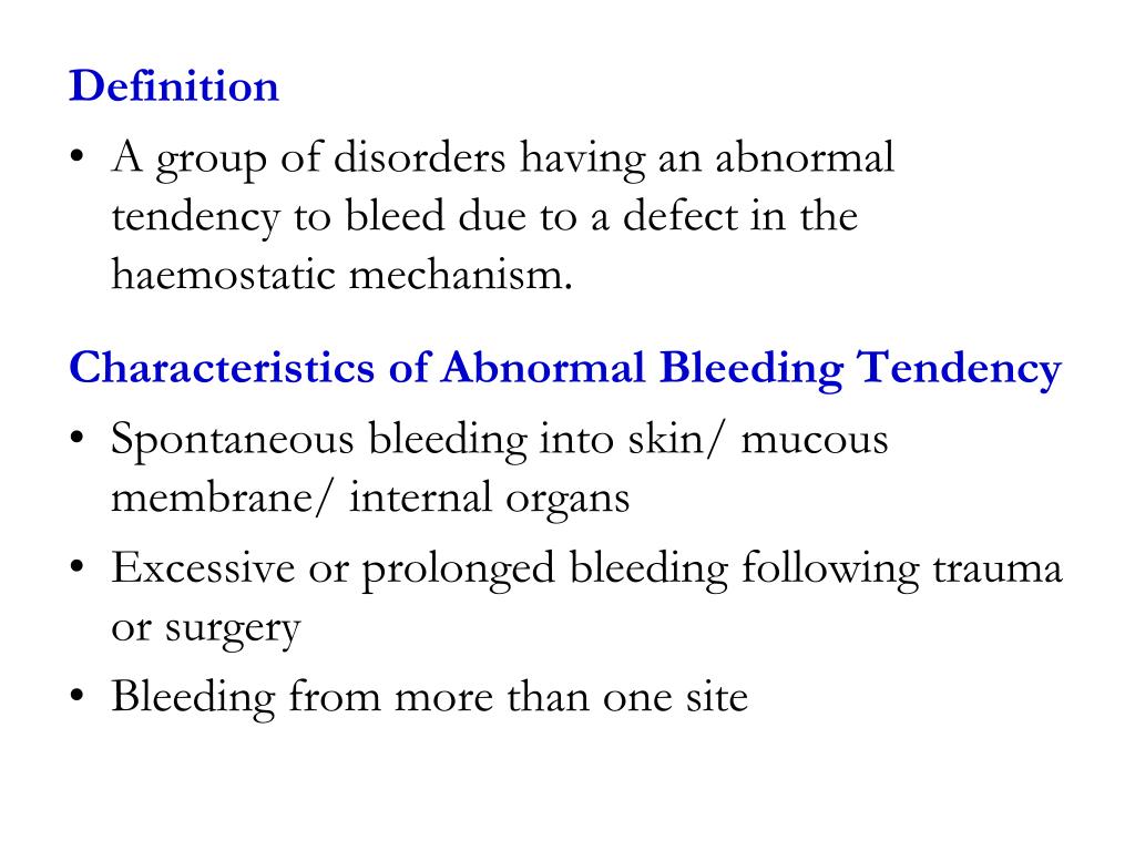 PPT BLEEDING DISORDERS PowerPoint Presentation, free download ID