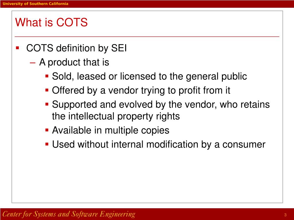PPT COTSBased Systems PowerPoint Presentation, free download ID