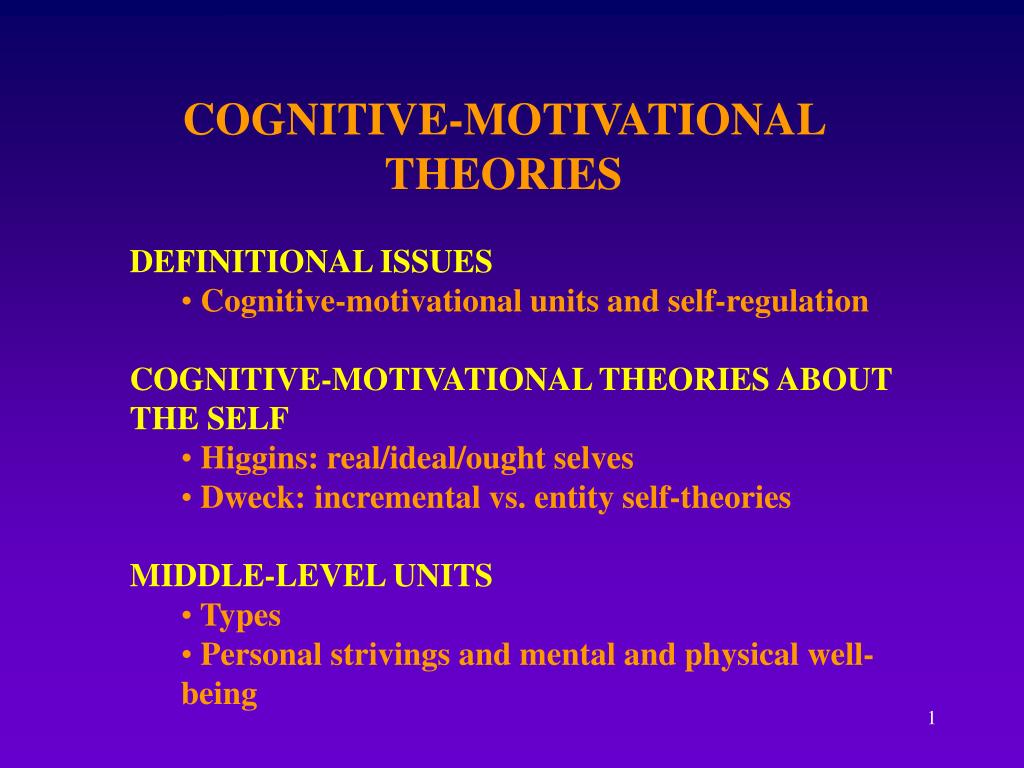 PPT COGNITIVEMOTIVATIONAL THEORIES DEFINITIONAL ISSUES PowerPoint