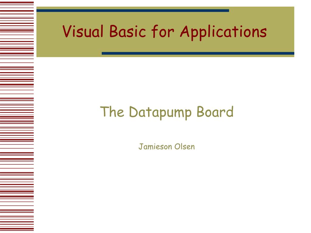 PPT Visual Basic for Applications PowerPoint Presentation, free