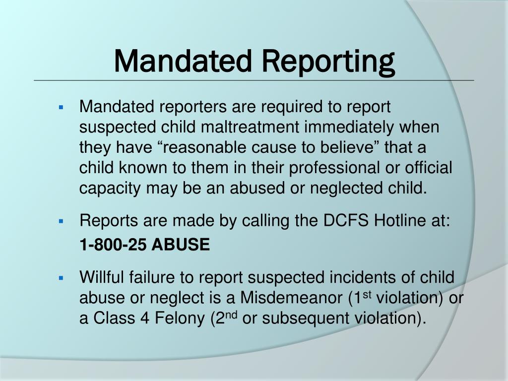 PPT Mandated Reporting PowerPoint Presentation, free download ID