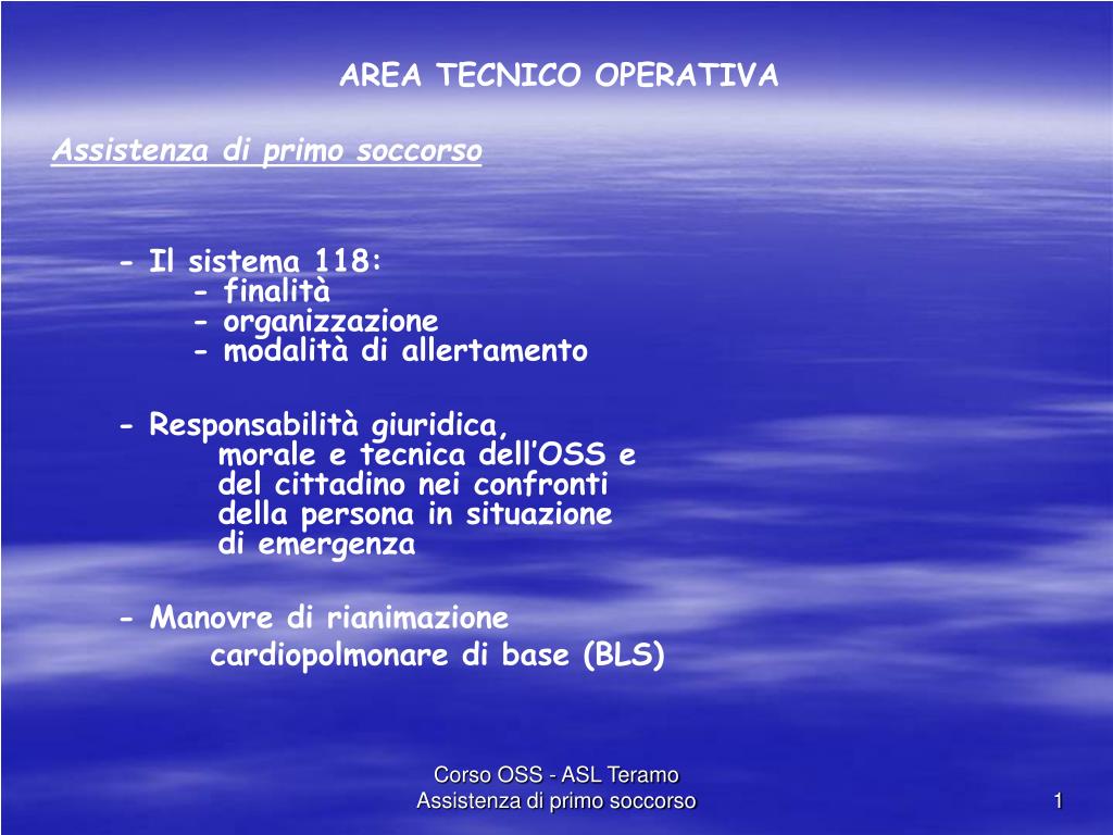 Ppt - Area Tecnico Operativa Assistenza Di Primo Soccorso Powerpoint Presentation - Id:4554323 768_x_1024_jpg