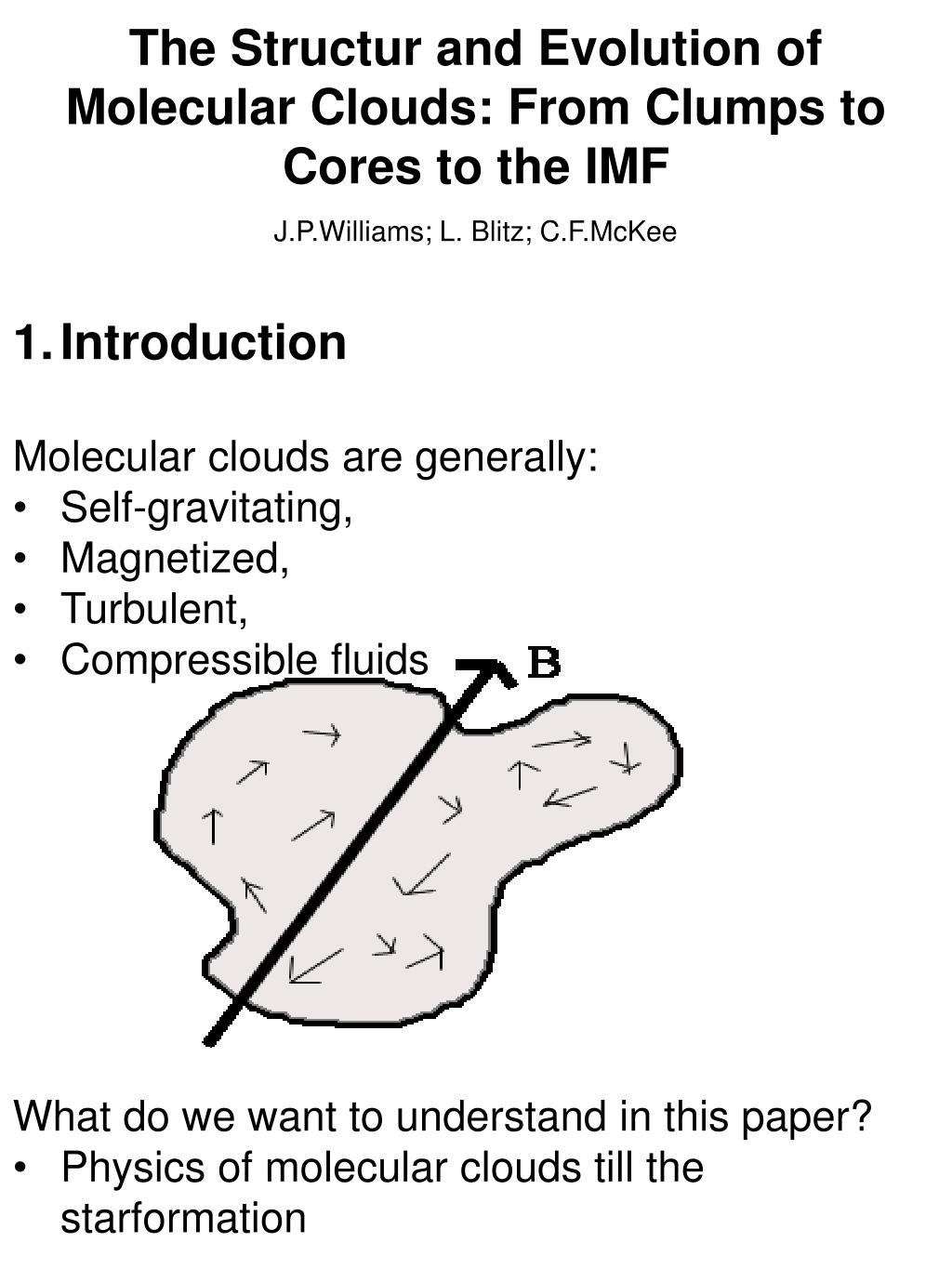 PPT Introduction Molecular clouds are generally Selfgravitating