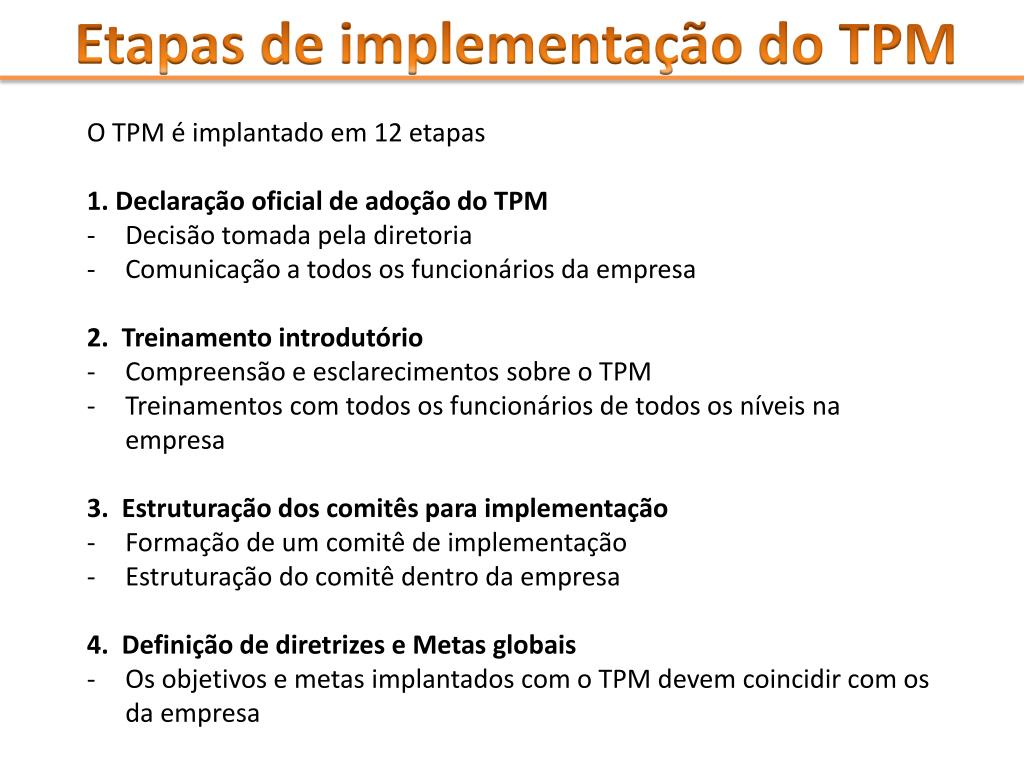 PPT TPM Manutenção Produtiva Total PowerPoint Presentation, free