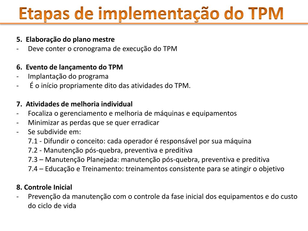 PPT TPM Manutenção Produtiva Total PowerPoint Presentation, free