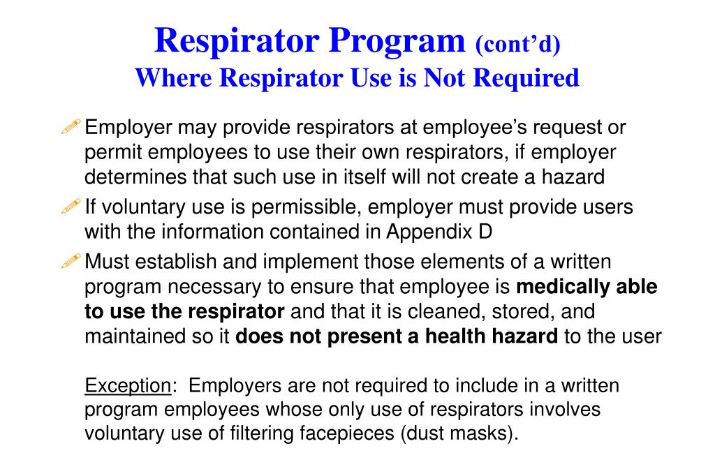 PPT OSHA’s Respiratory Protection Standard 29 CFR 1910.134 PowerPoint Presentation ID4561899