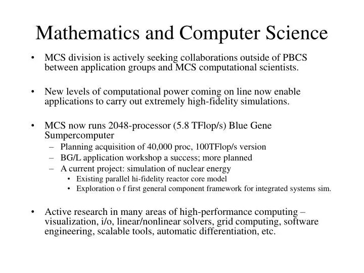 PPT Mathematics and Computer Science PowerPoint Presentation, free