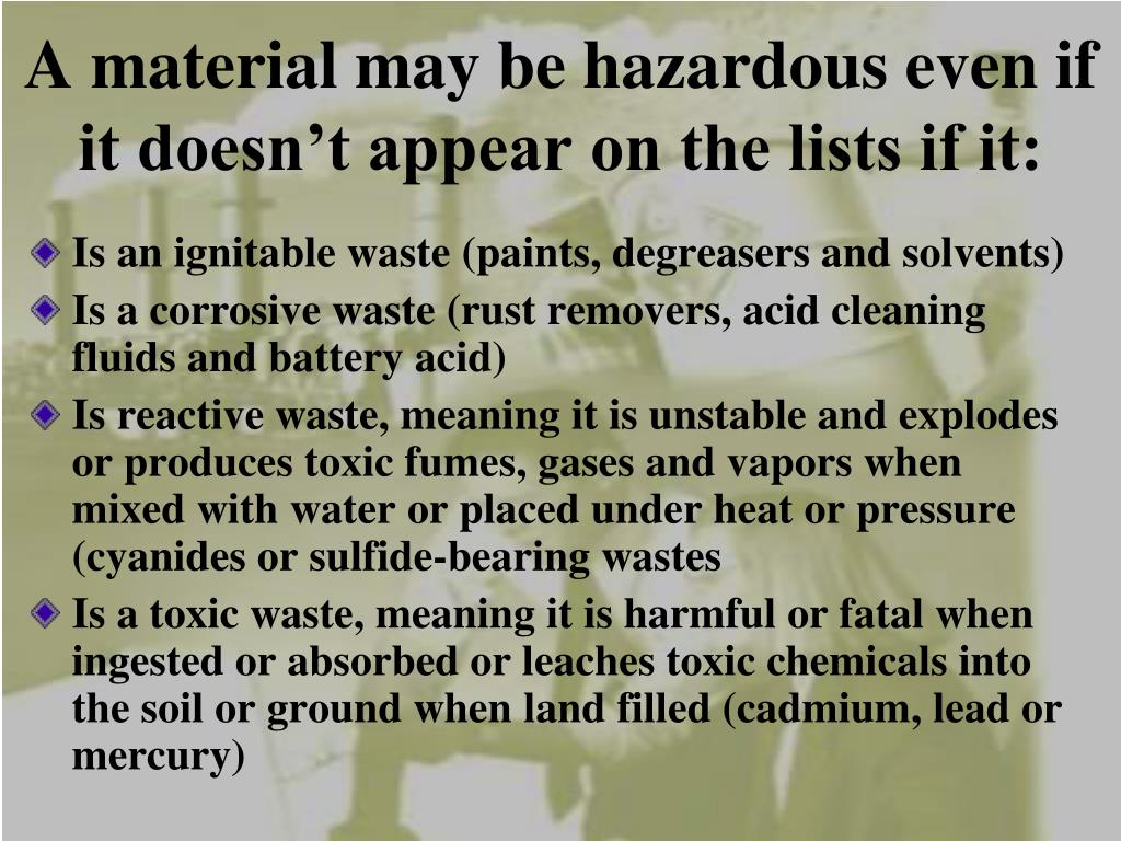 PPT HAZARDOUS WASTE PowerPoint Presentation, free download ID4567778
