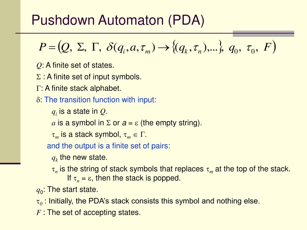 PPT Pushdown Automaton (PDA) PowerPoint Presentation, free download