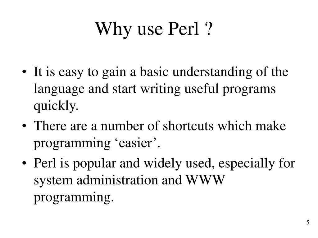 PPT Introduction to Perl PowerPoint Presentation, free download ID