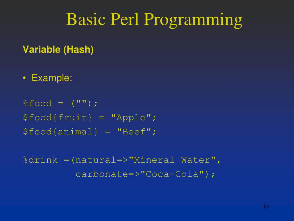 PPT Basic Perl Programming PowerPoint Presentation, free
