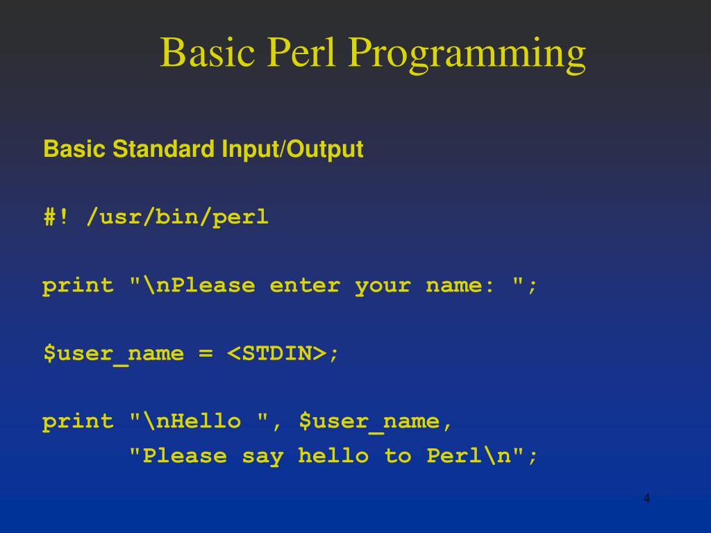 PPT Basic Perl Programming PowerPoint Presentation, free download