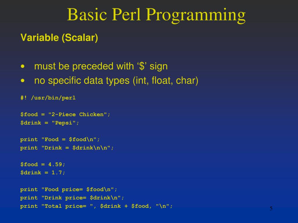 PPT Basic Perl Programming PowerPoint Presentation, free