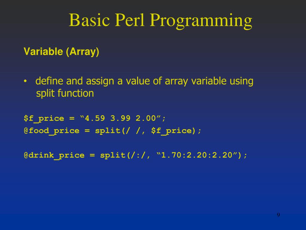 PPT Basic Perl Programming PowerPoint Presentation, free download