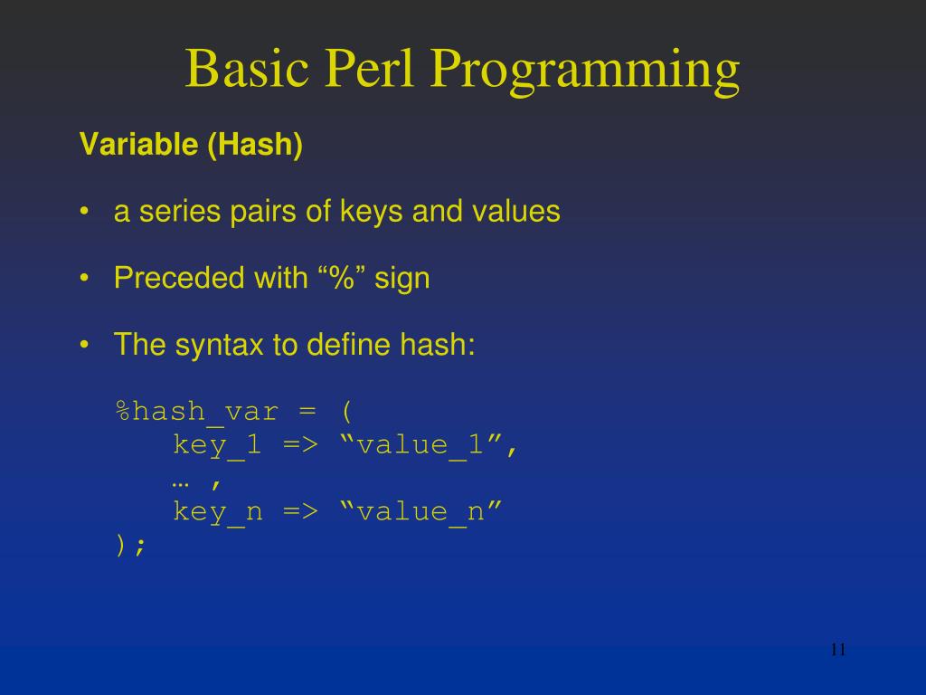 PPT Basic Perl Programming PowerPoint Presentation, free download