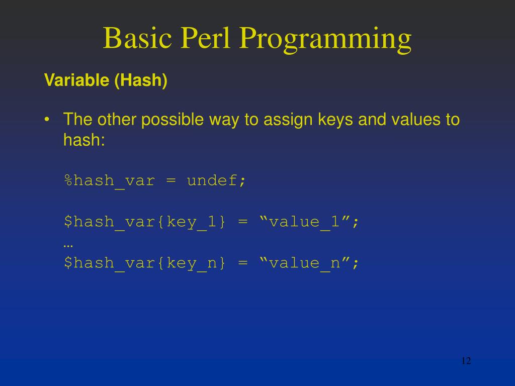 PPT Basic Perl Programming PowerPoint Presentation, free