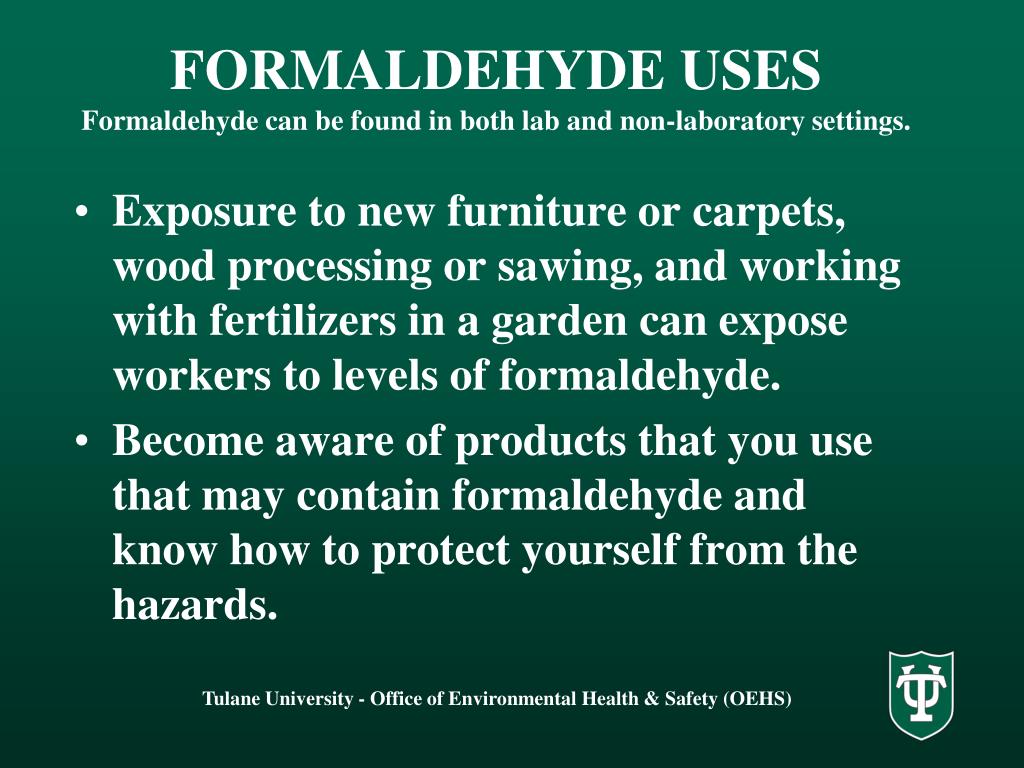 PPT OSHA FORMALDEHYDE STANDARD 29 CFR 1910.1048 PowerPoint
