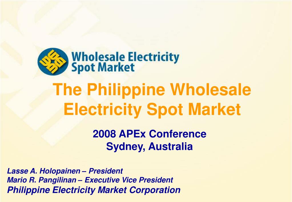 PPT The Philippine Wholesale Electricity Spot Market PowerPoint