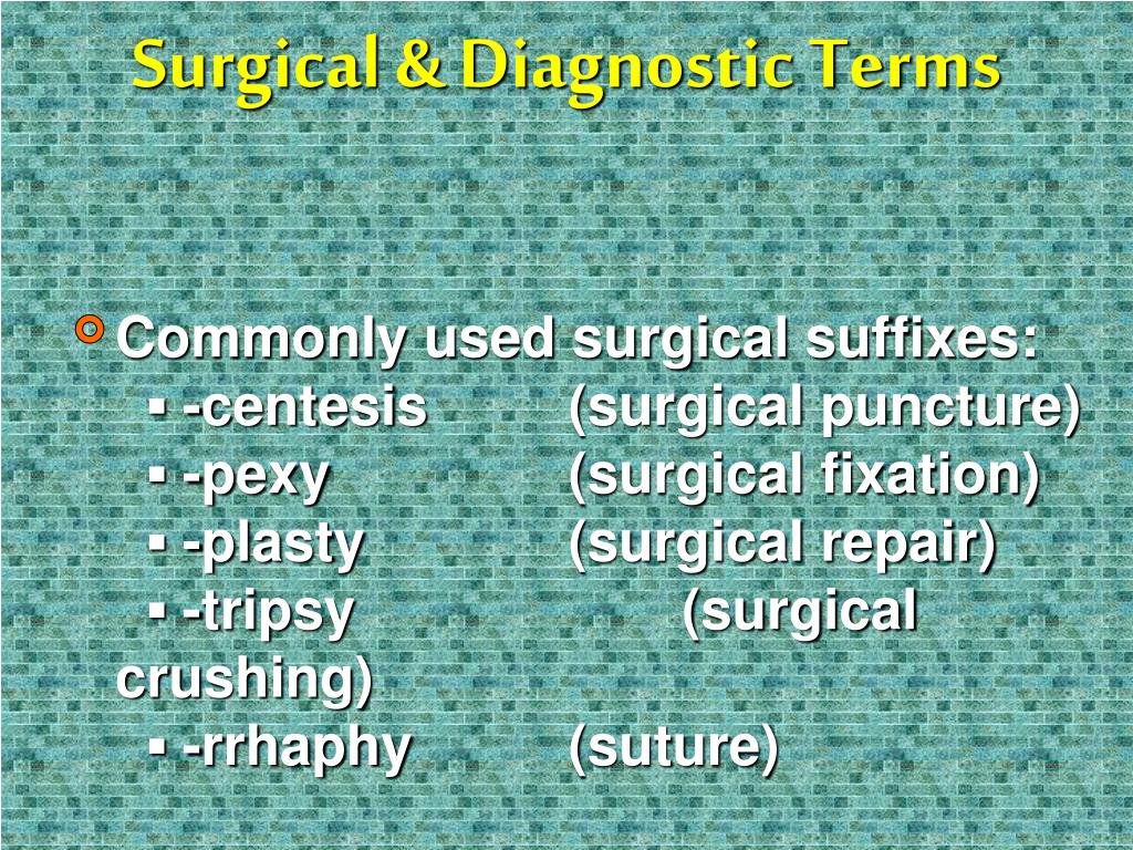 PPT Medical Terminology Surgical and Diagnostic Terms PowerPoint