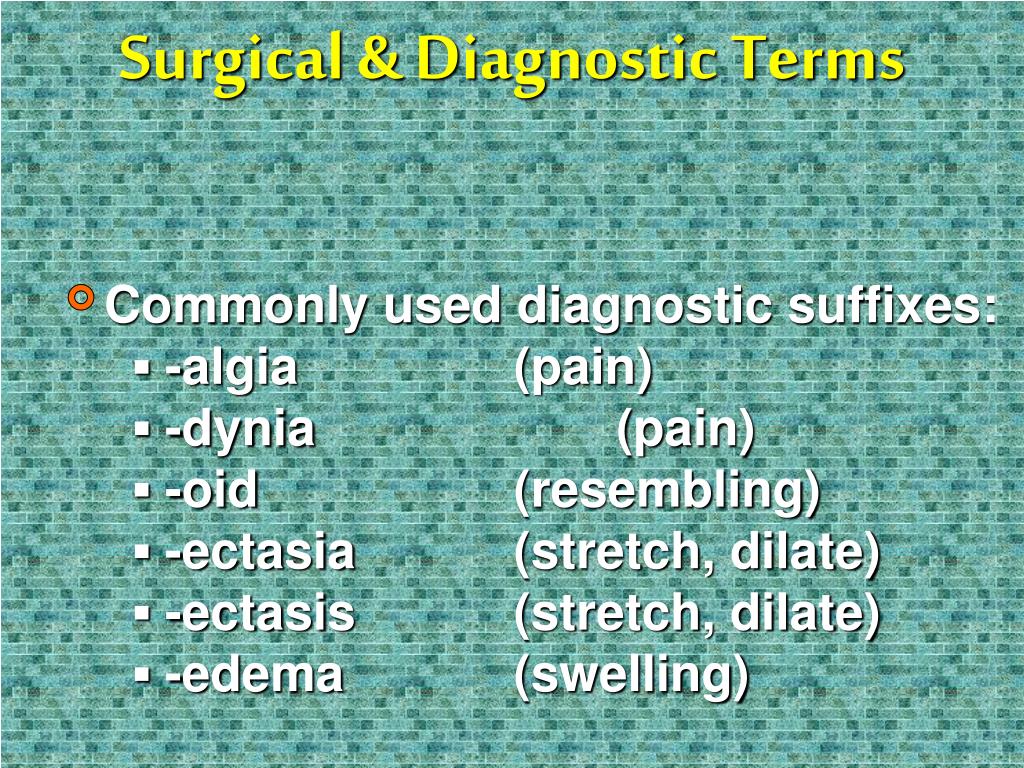 PPT Medical Terminology Surgical and Diagnostic Terms PowerPoint