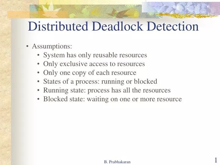 PPT Distributed Deadlock Detection PowerPoint Presentation, free