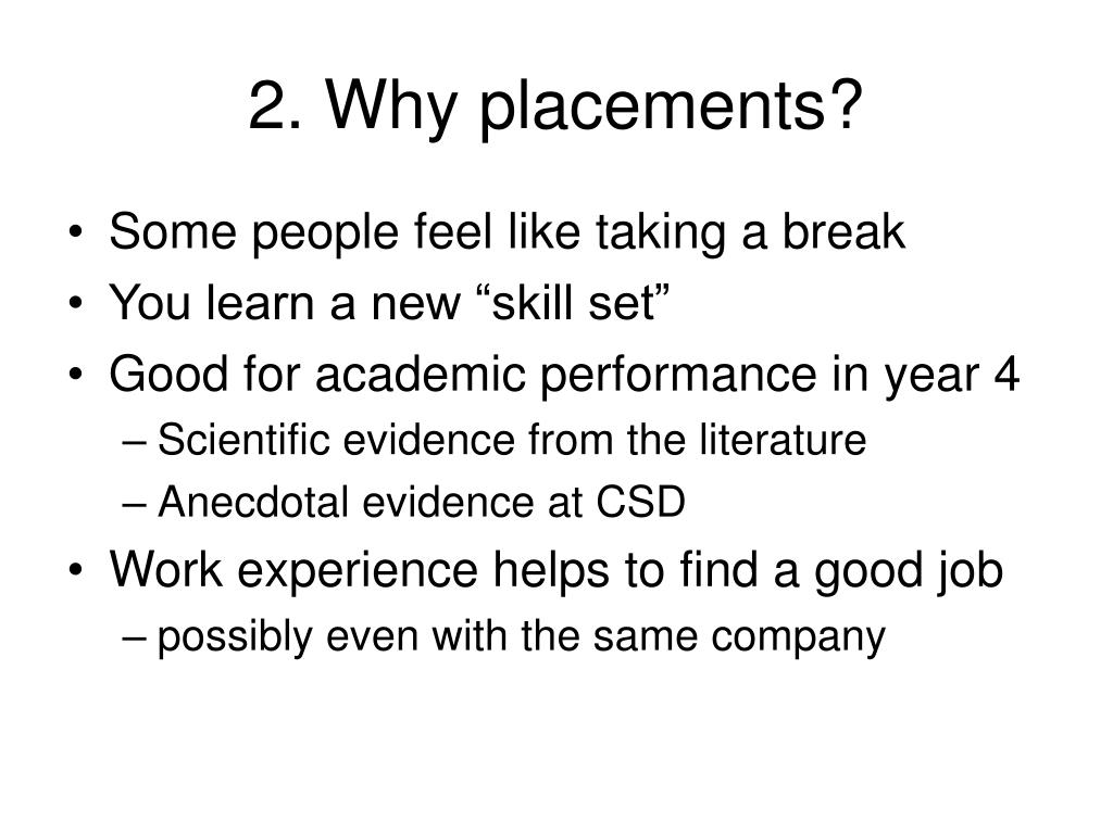 PPT CS4016 Industrial Placements PowerPoint Presentation, free