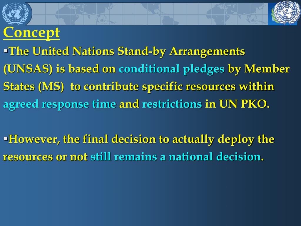 PPT UNITED NATIONS STANDBY ARRANGEMENTS SYSTEM (UNSAS) PowerPoint