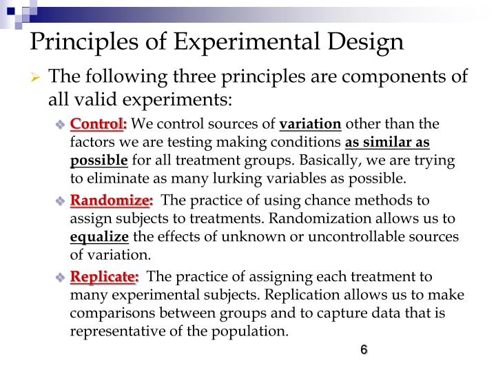 4 Principles Of Experimental Design