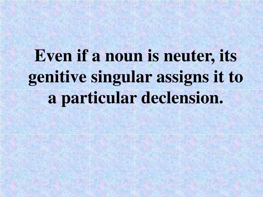 PPT What happens when a noun is NEUTER? PowerPoint Presentation, free
