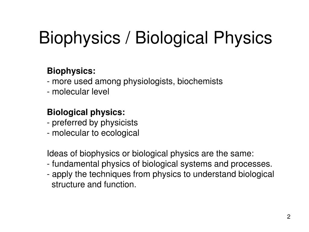 PPT Biophysics Biological Physics PowerPoint Presentation, free