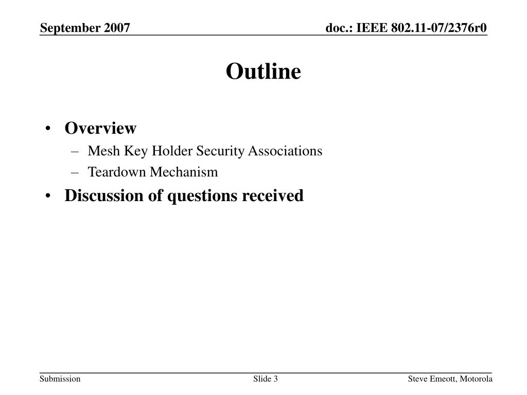 PPT Overview of Key Holder Security Association Teardown Mechanism