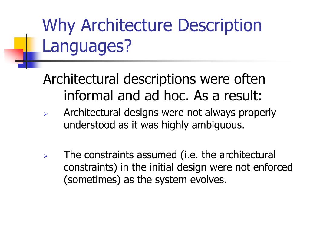 PPT Architecture Description Languages PowerPoint Presentation, free
