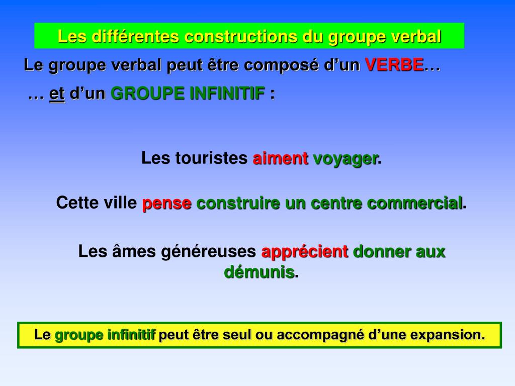 PPT Le groupe verbal PowerPoint Presentation, free download ID4615830