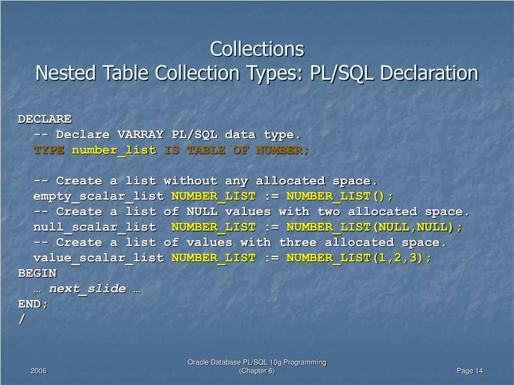 Nested Table And Varray In Oracle