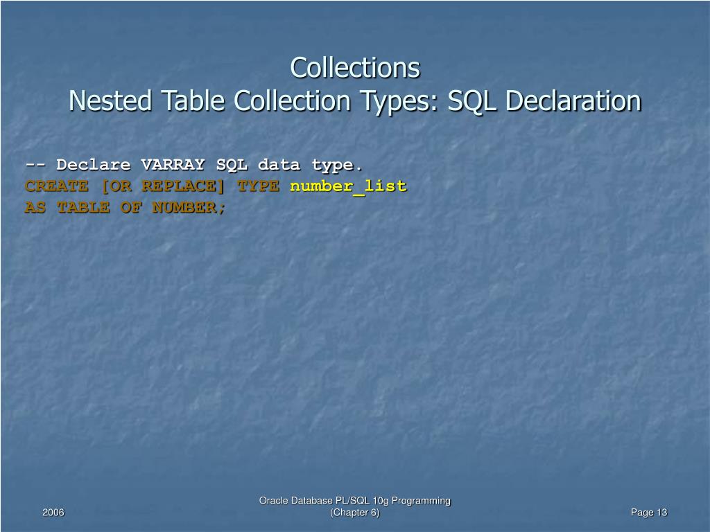 PPT Collections Oracle Database PL/SQL 10g Programming PowerPoint