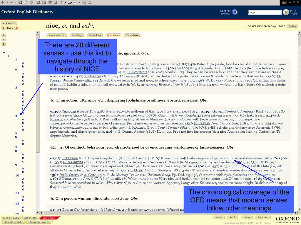 PPT An introductory guide to OED ONLINE... PowerPoint Presentation