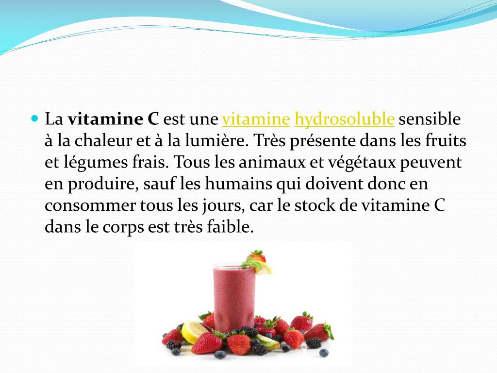 PPT La vitamine C ou acide ascorbique PowerPoint