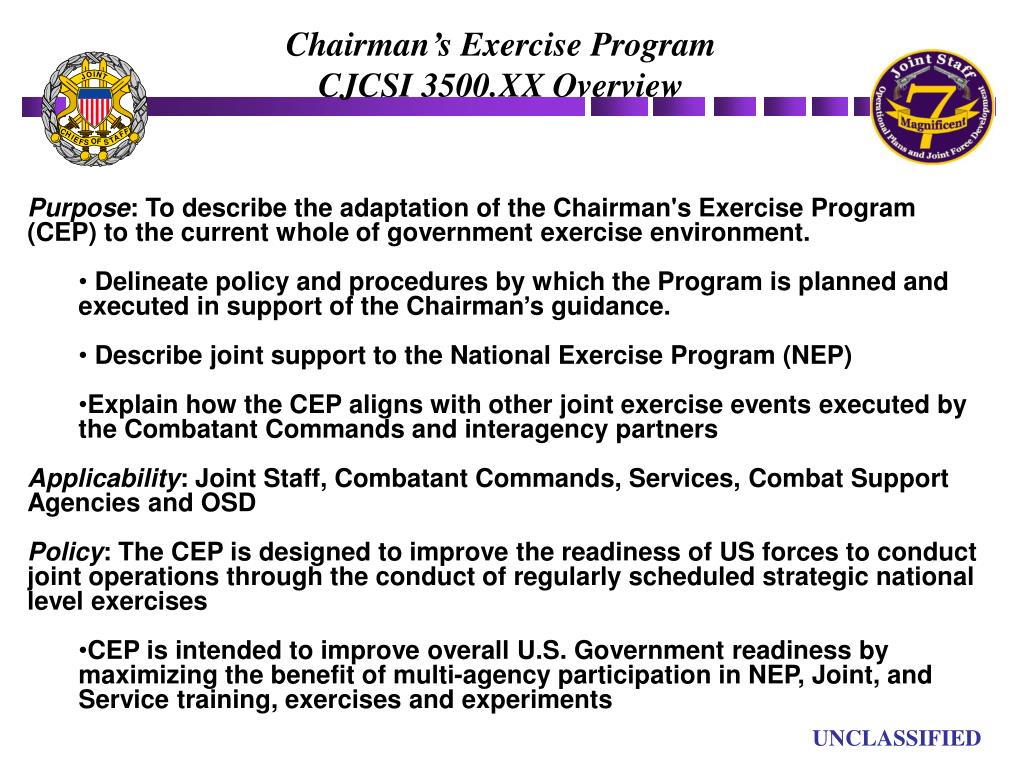 PPT Chairman’s Exercise Program CJCSI 3500.XX Overview PowerPoint