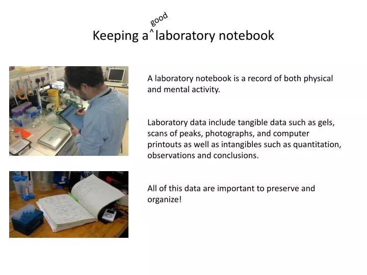 PPT Keeping a laboratory notebook PowerPoint Presentation, free download ID4635774