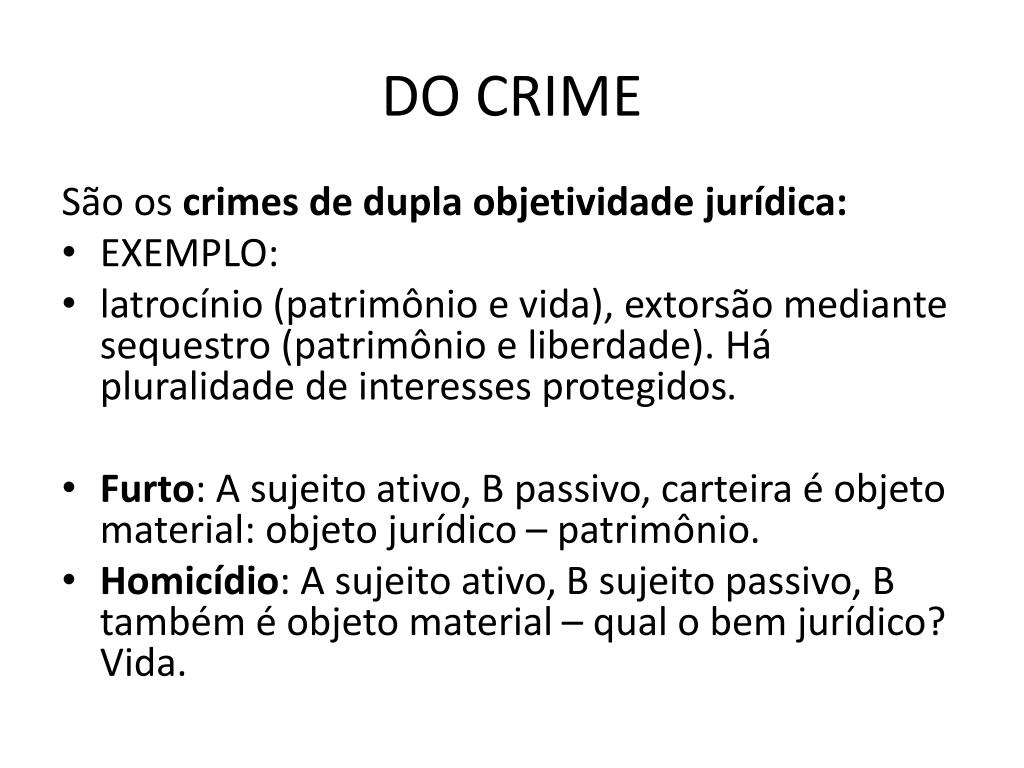 O Que Ã© Objeto Material Do Crime Dados Materiais