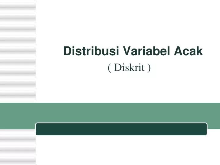 PPT Distribusi Variabel Acak PowerPoint Presentation, free download