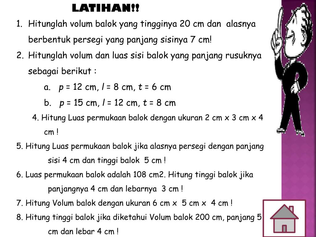 Sebuah Lemari Berbentuk Balok Panjang Sisi Alasnya Sama