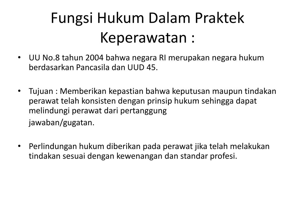 PPT ASPEK HUKUM PRAKTEK KEPERAWATAN PROFESIONAL PowerPoint