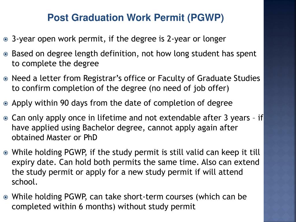 PPT Post Graduation work permit & OFFCAMPUS WORK PERMIT PowerPoint